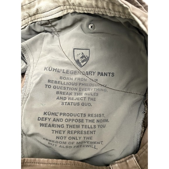 KUHL Rebel Pants Mens 36x32 Brown Vintage Patina Dye Articulated Knee Hiking - Picture 8 of 16